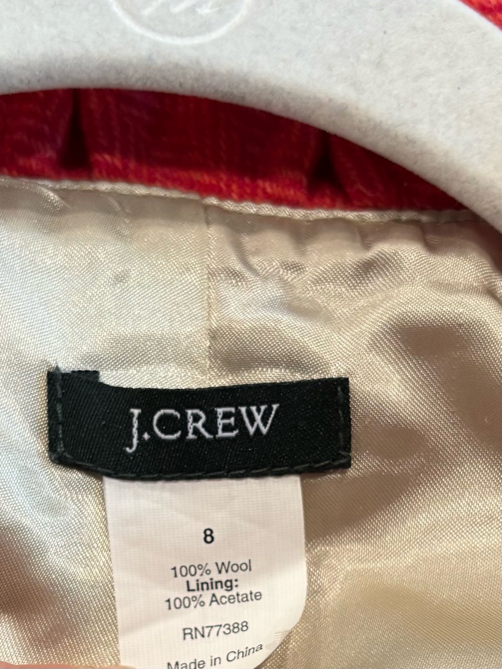 J. Crew Red Ruffle-Trim Wool Blazer - Picture 2 of 3
